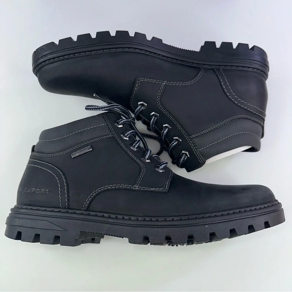 Rockport Men's Weather Or Not Waterproof Black Hiking Boots Shoes Size 7W